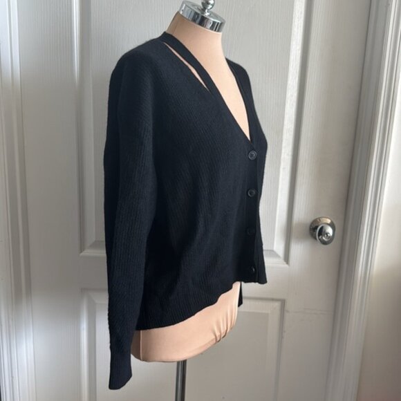360 CASHMERE ​Cecile Cutout Cashmere Cardigan Black , Sz.M - Picture 7 of 11